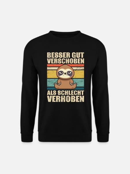 Faultier Kollege Arbeitskollege verschoben - Unisex Pullover - Schwarz
