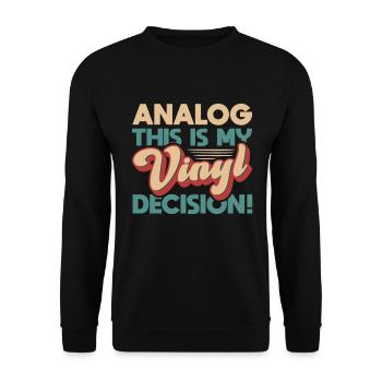 Analog Record Vintage Vinyl - Unisex Sweatshirt - black - Front - Alina (178cm) & Michal (187cm)