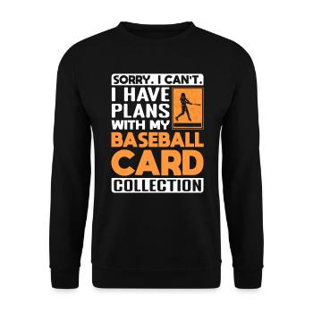 Baseball Card Collection Lustig - Unisex Sweatshirt - black - Front - Alina (178cm) & Michal (187cm)