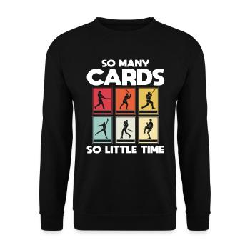 Cartes de baseball Drôle Rétro - Sweat-shirt Unisexe - noir - Devant - Alina (178cm) & Michal (187cm)