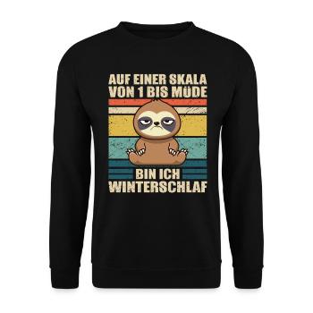 Sloth Late riser Colleagues Tired - Unisex Sweatshirt - black - Front - Alina (178cm) & Michal (187cm)