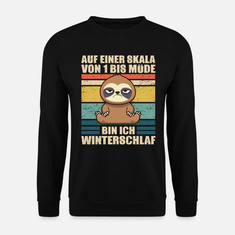 Faultier Langschläfer Kollegen Müde - Unisex Pullover - Schwarz