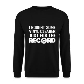 Schallplatten Witz Vinyl Liebhaber - Unisex Pullover - Schwarz - Vorne - Alina (178cm) & Michal (187cm)