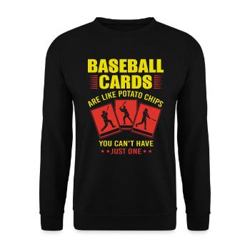 Baseball Karten Sammelkarten - Unisex Pullover - Schwarz - Vorne - Alina (178cm) & Michal (187cm)
