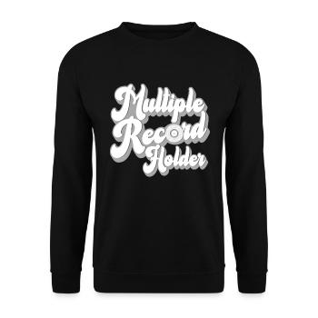 Enregistrer Retro Vinyl Vintage - Sweat-shirt Unisexe - noir - Devant - Alina (178cm) & Michal (187cm)