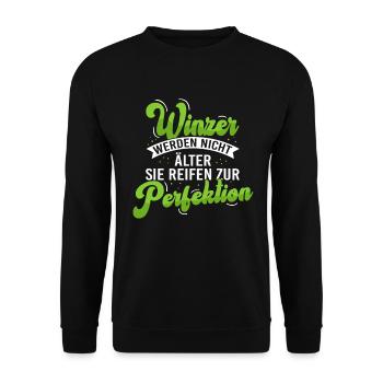 Winzer Geburtstag Weinberg Weinbauer - Unisex Pullover - Schwarz - Vorne - Alina (178cm) & Michal (187cm)