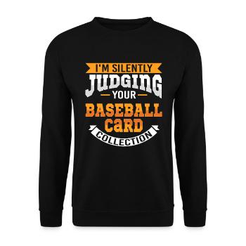 Trading Cards Baseball Cards Funny - Unisex Sweatshirt - black - Front - Alina (178cm) & Michal (187cm)