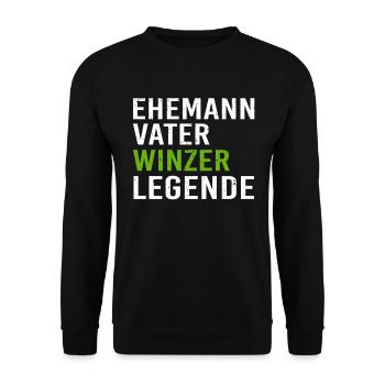 Winzer Vater Weinbauer Legende - Unisex Pullover - Schwarz - Vorne - Alina (178cm) & Michal (187cm)