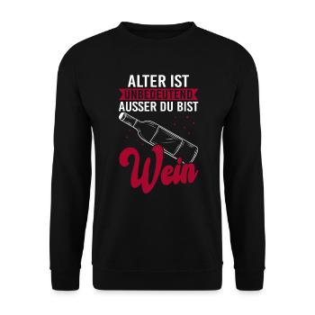 Winzer Alter Rotwein Weinbauer Wein - Unisex Pullover - Schwarz - Vorne - Alina (178cm) & Michal (187cm)