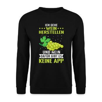 Winzer Weinherstellung Weinbauer Weinberg - Unisex Pullover - Schwarz - Vorne - Alina (178cm) & Michal (187cm)