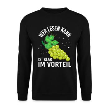 Weinlese Winzer Weinberg Weinbauer - Unisex Pullover - Schwarz - Vorne - Alina (178cm) & Michal (187cm)