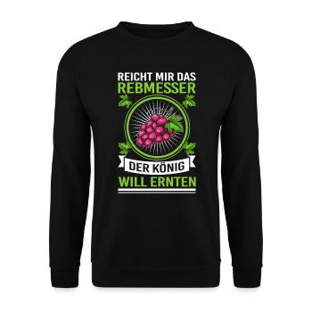Weinlese Rebmesser Winzer Weinberg - Unisex Pullover - Schwarz - Vorne - Alina (178cm) & Michal (187cm)