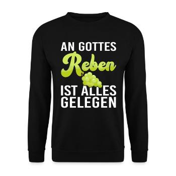 Winzer Trauben Weinberg Gottes Reben - Unisex Pullover - Schwarz - Vorne - Alina (178cm) & Michal (187cm)