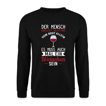 Wein Weintrinker Weinbauer Weinberg - Unisex Pullover - Schwarz - Vorne - Alina (178cm) & Michal (187cm)