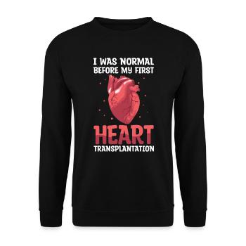Heart Surgery Heart Transplant - Unisex Sweatshirt - black - Front - Alina (178cm) & Michal (187cm)