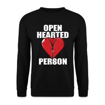 Herz OP Bypass Operation - Unisex Pullover - Schwarz - Vorne - Alina (178cm) & Michal (187cm)