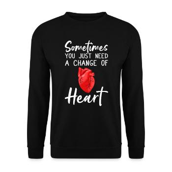Herztransplantation Herz OP Lustig - Unisex Pullover - Schwarz - Vorne - Alina (178cm) & Michal (187cm)