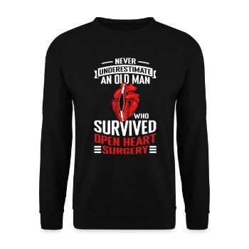 Heart surgery Old man Heart surgery - Unisex Sweatshirt - black - Front - Alina (178cm) & Michal (187cm)