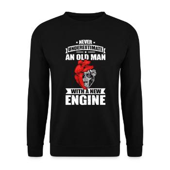 Herztransplantation Herz OP alter Mann - Unisex Pullover - Schwarz - Vorne - Alina (178cm) & Michal (187cm)