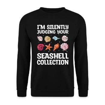 Collecteur de coquillages Collection de moules Moules - Sweat-shirt Unisexe - noir - Devant - Alina (178cm) & Michal (187cm)