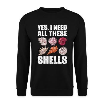 Collecting Shells & Shell Collection Funny - Unisex Sweatshirt - black - Front - Alina (178cm) & Michal (187cm)
