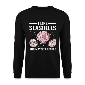 Collecteur de coquillages Moules Beachcombing - Sweat-shirt Unisexe - noir - Devant - Alina (178cm) & Michal (187cm)