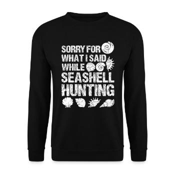 Collecteur de coquillages et collection de coquillages - Sweat-shirt Unisexe - noir - Devant - Alina (178cm) & Michal (187cm)