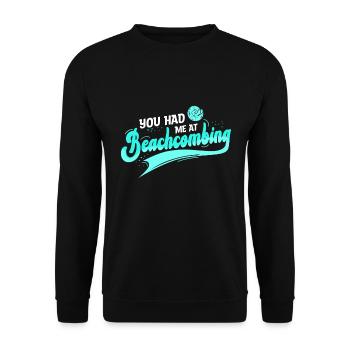 Collecte de moules Beachcombing - Sweat-shirt Unisexe - noir - Devant - Alina (178cm) & Michal (187cm)