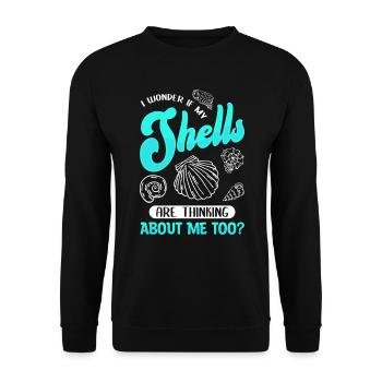 Muschen collectionne Lustig Beachcombing - Sweat-shirt Unisexe - noir - Devant - Alina (178cm) & Michal (187cm)