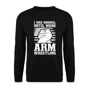Arm wrestling arm wrestlers - Unisex Sweatshirt - black - Front - Alina (178cm) & Michal (187cm)