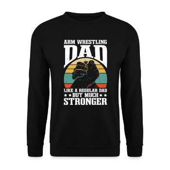 Arm wrestling arm wrestler dad arm wrestler - Unisex Sweatshirt - black - Front - Alina (178cm) & Michal (187cm)