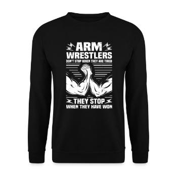 Bras de fer de fer disant - Sweat-shirt Unisexe - noir - Devant - Alina (178cm) & Michal (187cm)