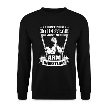 Le bras de fer est une thérapie Bras de fer - Sweat-shirt Unisexe - noir - Devant - Alina (178cm) & Michal (187cm)