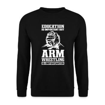 Bras de fer de fer drôle - Sweat-shirt Unisexe - noir - Devant - Alina (178cm) & Michal (187cm)
