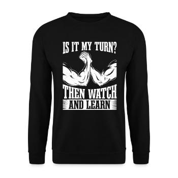 Arm wrestling arm wrestler arm wrestler saying - Unisex Sweatshirt - black - Front - Alina (178cm) & Michal (187cm)