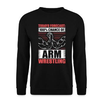 Arm Wrestling Funny Arm Wrestler Arm Wrestler - Unisex Sweatshirt - black - Front - Alina (178cm) & Michal (187cm)
