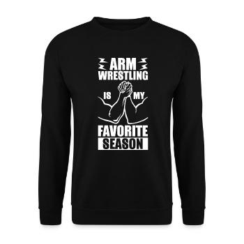 Arm wrestling arm wrestling season arm wrestlers - Unisex Sweatshirt - black - Front - Alina (178cm) & Michal (187cm)