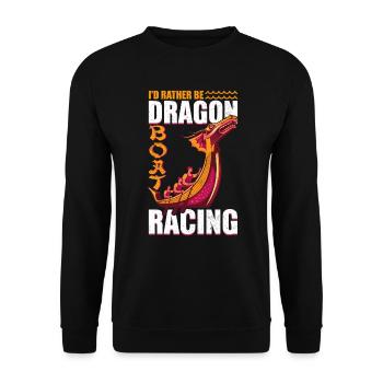 Dragon Boat Funny Dragonboat Racing - Unisex Sweatshirt - black - Front - Alina (178cm) & Michal (187cm)