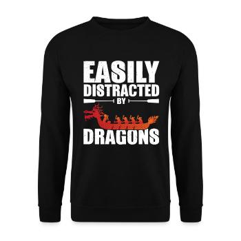Dragon Boat Funny Dragonboat Racing - Unisex Sweatshirt - black - Front - Alina (178cm) & Michal (187cm)