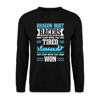 Dragonboat Racer Dragon Boat Paddling - Unisex Sweatshirt - black - Front - Alina (178cm) & Michal (187cm)