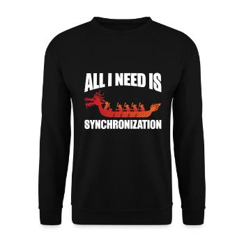 Drachenboot Synchron Paddeln Dragonboat - Unisex Pullover - Schwarz - Vorne - Alina (178cm) & Michal (187cm)