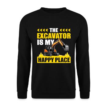 Excavator driver Proud excavator operator Excavator - Unisex Sweatshirt - black - Front - Alina (178cm) & Michal (187cm)