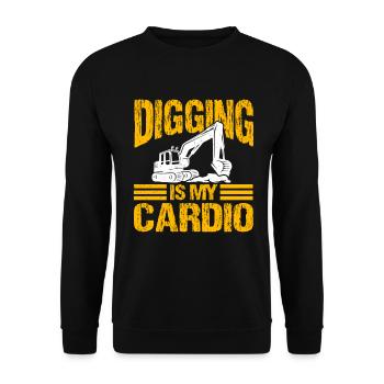 Excavator operator excavator & excavator driver Lustig - Unisex Sweatshirt - black - Front - Alina (178cm) & Michal (187cm)