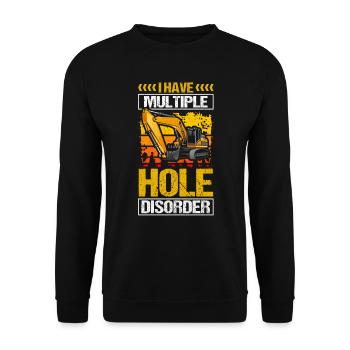 Excavator operator Excavator driver Digging holes - Unisex Sweatshirt - black - Front - Alina (178cm) & Michal (187cm)
