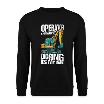 Excavator operators excavator excavator drivers - Unisex Sweatshirt - black - Front - Alina (178cm) & Michal (187cm)