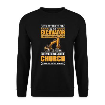 Baggern Baggerfahrer Bagger Lustig - Unisex Pullover - Schwarz - Vorne - Alina (178cm) & Michal (187cm)