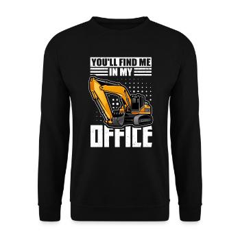 Baggerfahrer Büro Baggerführer Bagger - Unisex Pullover - Schwarz - Vorne - Alina (178cm) & Michal (187cm)