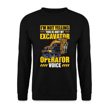 Pelles hydrauliques vocales et pelles hydrauliques - Sweat-shirt Unisexe - noir - Devant - Alina (178cm) & Michal (187cm)