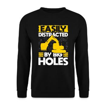 Opérateur de pelle hydraulique Conducteur de pelle Drôle de creusement - Sweat-shirt Unisexe - noir - Devant - Alina (178cm) & Michal (187cm)