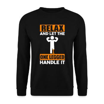 Prothèse de jambe Drôle d’amputation de jambe - Sweat-shirt Unisexe - noir - Devant - Alina (178cm) & Michal (187cm)
